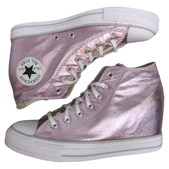 Converse 2017 CTAS Lux Mid Hidden Wedge Metallic Fuschia Pink Sneaker Womens 9.5 - Picture 11 of 11